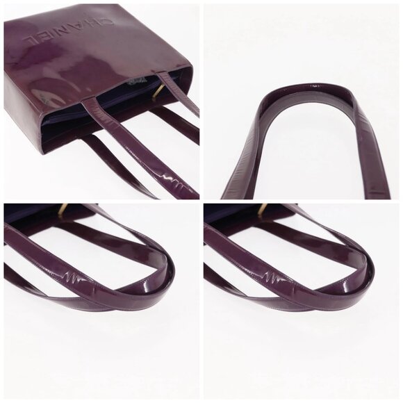 CHANEL Tote Bag Patent leather Purple Gold CC Auth bs29957 - Picture 16 of 16